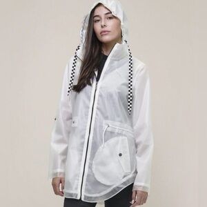 NWT Members Only brand size small translucent waterproof coat rain jacket